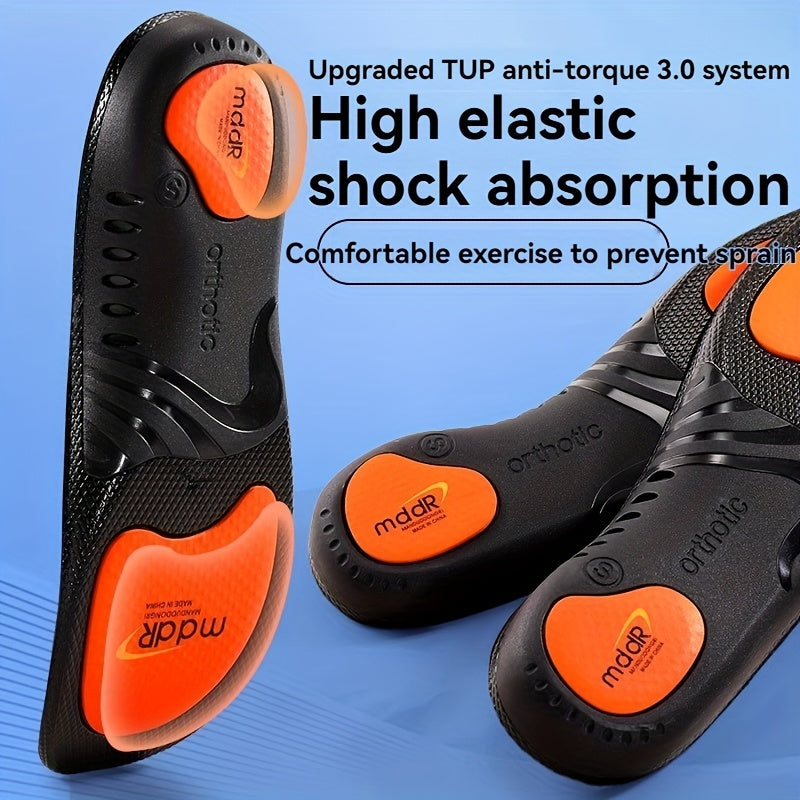 Unisex Sports Insoles Black Orange Support Shock Absorption