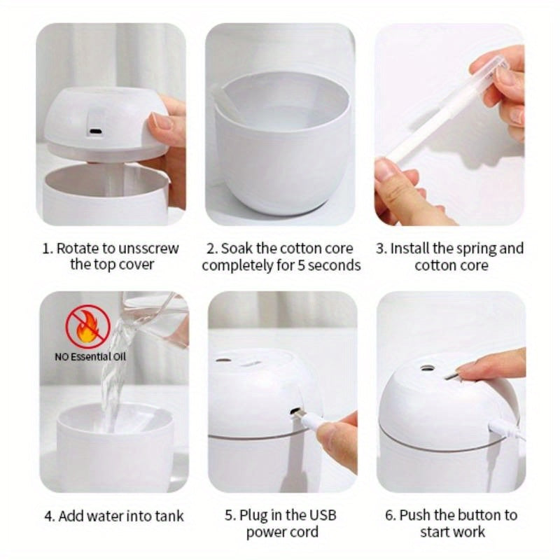 Portable USB Aromatherapy Diffuser Lamp Car Air Freshener Humidifier No Battery Required