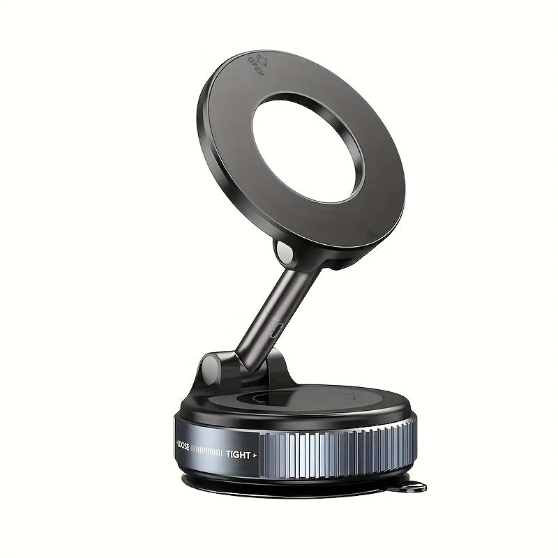 Universal Magnetic Phone Holder 360° Rotating Foldable ABS Black for Car Shower Gym