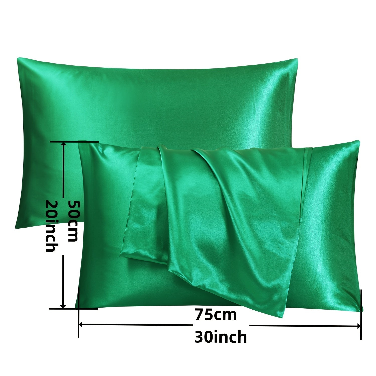 Set of 2 Soft Satin Pillowcases Hair Skin Friendly Envelope Closure