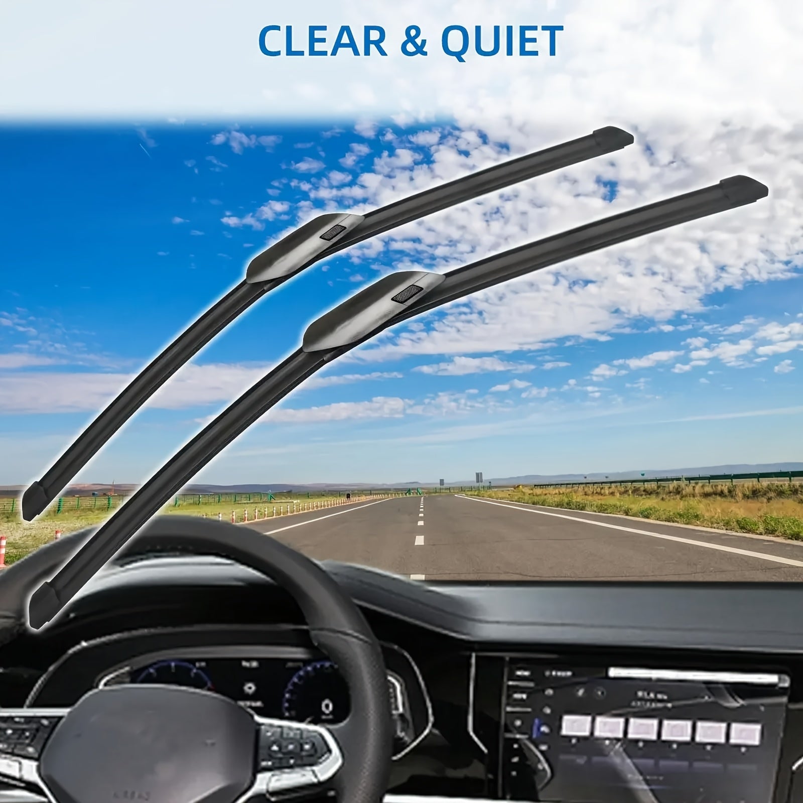 2-Pack Front Wiper Blades Set for SUV, 58.42cm and 45.72cm Replacement Windscreen Wipers