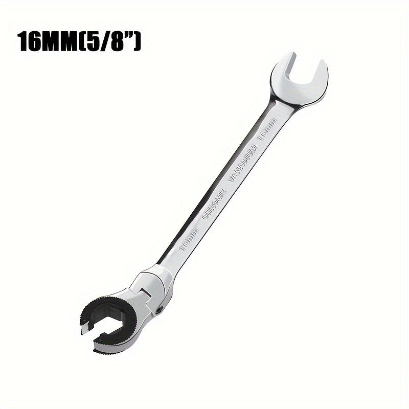 Heavy-Duty 72-Tooth Metric Ratchet Wrench Adjustable Head Metal Pipe Forkpipe Tool