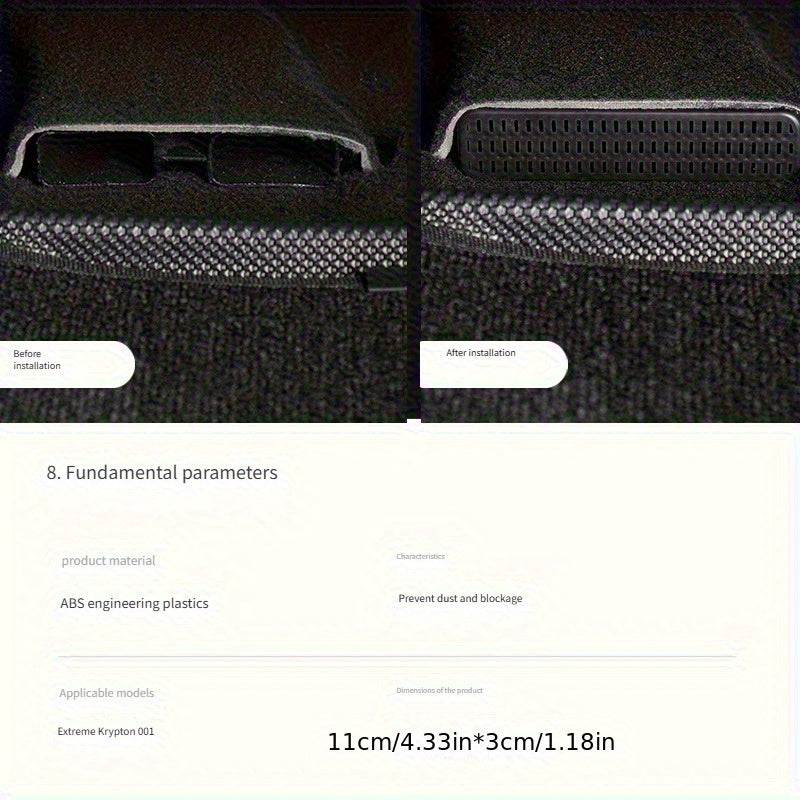 Rear Seat Air Vent Cover ABS Resin Dustproof Shock-Absorbing Car Interior Upgrade