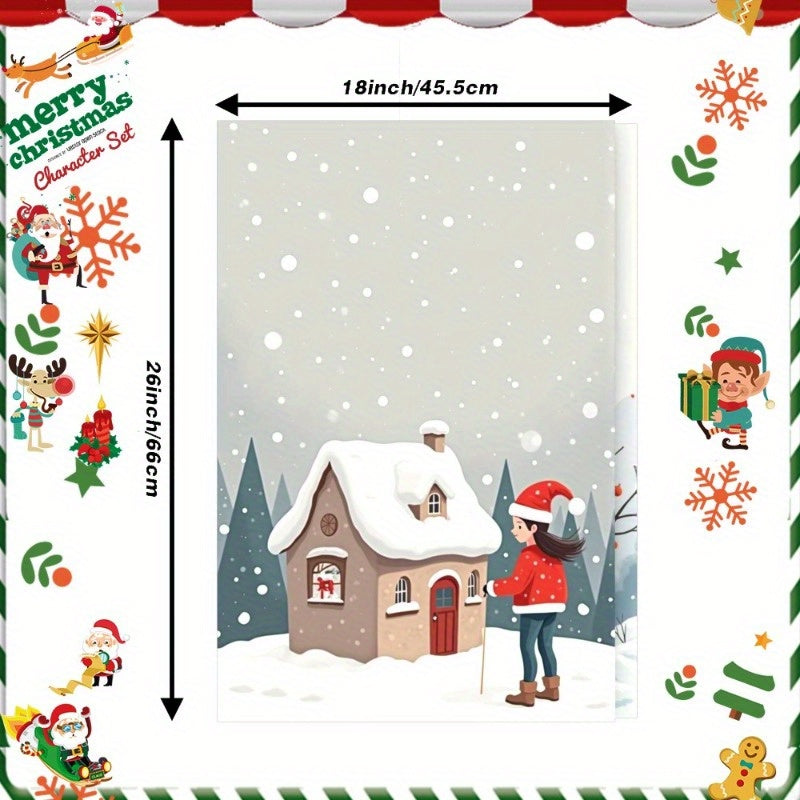 Set of 2 Christmas Kitchen Towels 45x66cm Snowflake Winter Decor