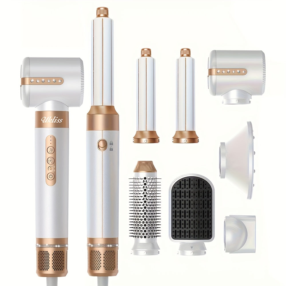 7-in-1 issiq havo choʻpqoʻl soch quritgich, burish tayoqchasi, diffuzor, stilist asbobi 1400W