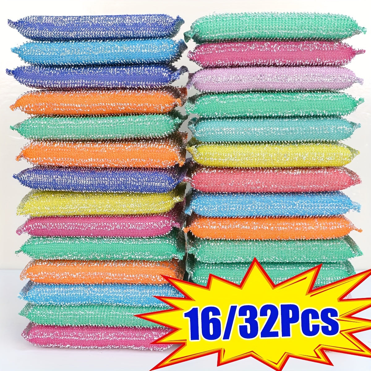 Set of 8/16/32 Double-Sided Thick Kitchen Cleaning Sponges for Utensils