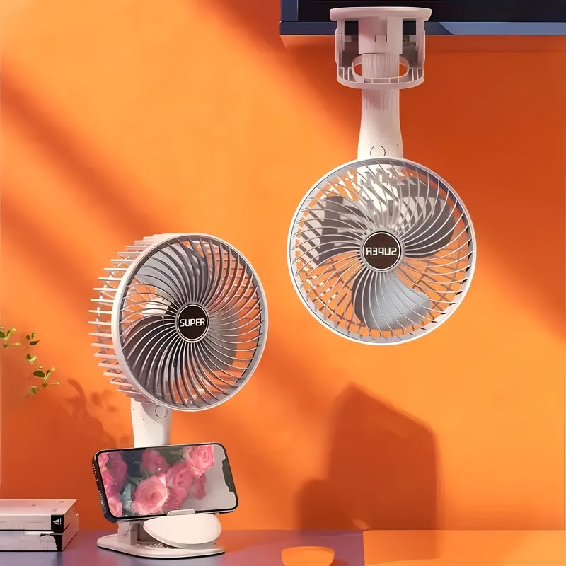 USB-Powered Foldable Mini Desk Fan Portable Adjustable Quiet Lightweight Cooling