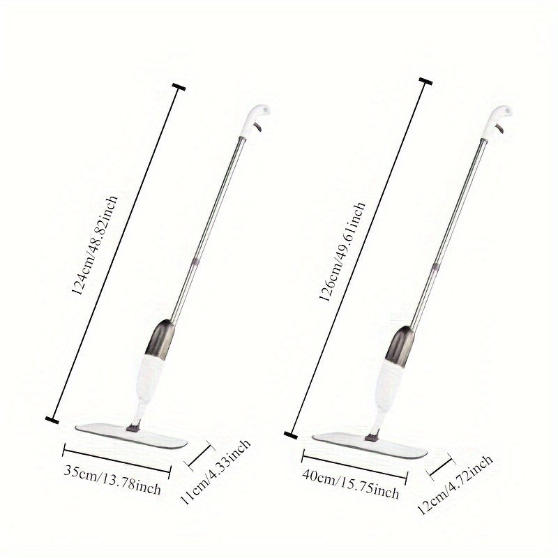 Mopa de rociado de microfibra de 124.46cm con raspador para suelos de madera dura y baldosas