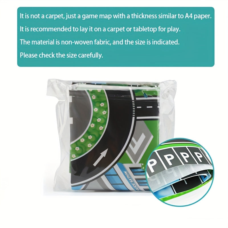 Kids Play Mat for Ages 3 Plus Water-Resistant Urban Scene Garage Traffic Route