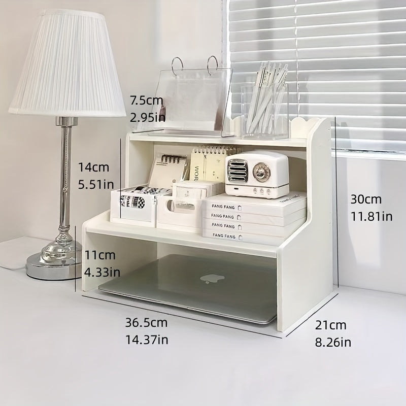 Double Layer Desktop Organizer for Cosmetics Stationery Books in Dorm Office