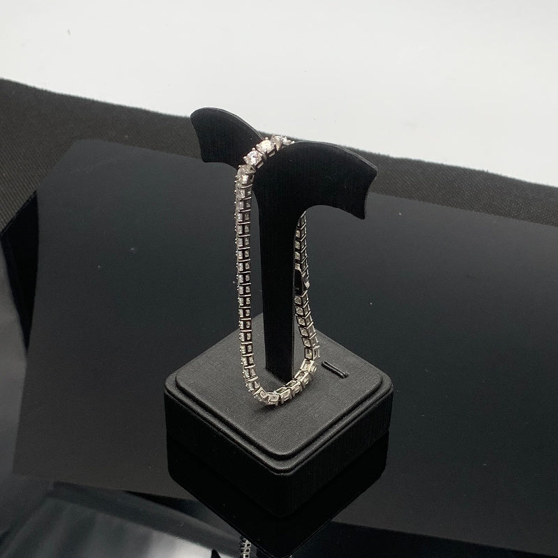 Унисекс винтажный серебряный теннисный браслет с Moissanite и покрытием из 18K золота