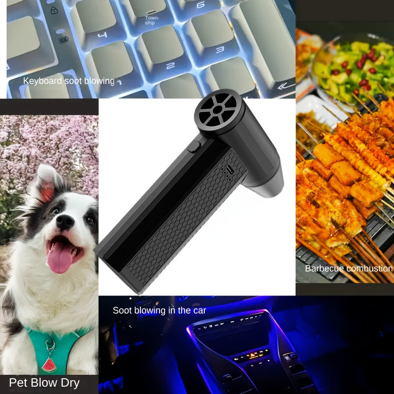 Cordless Snow Blower Fan 130000rpm 3-Speed Handheld for Car and Playground