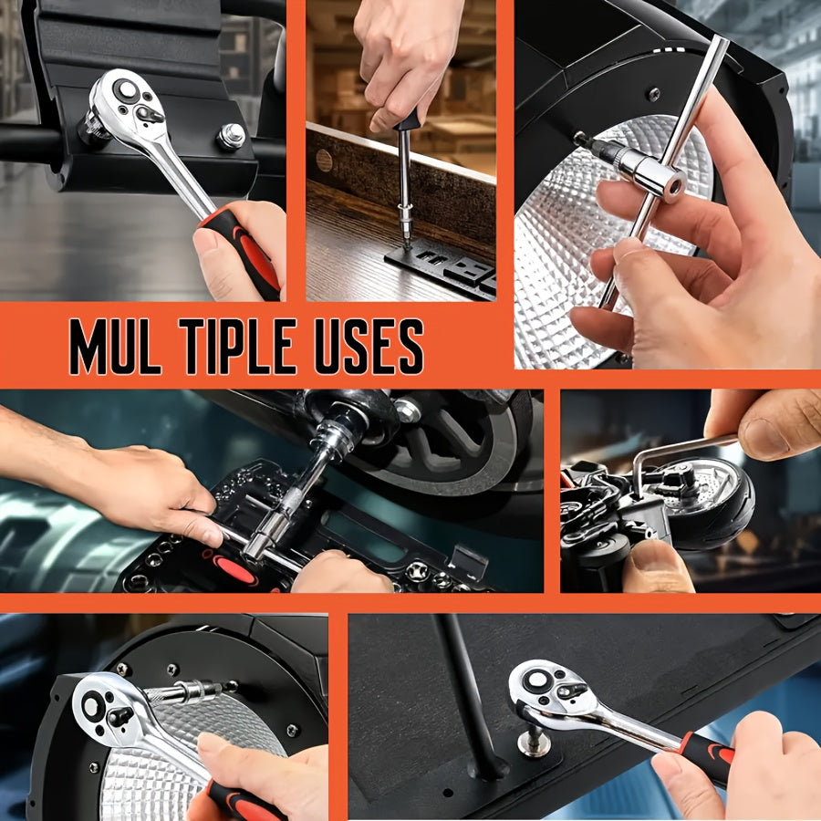 Juego de herramientas de acero inoxidable de alta resistencia de 46 piezas para coches, barcos, bicicletas y motocross