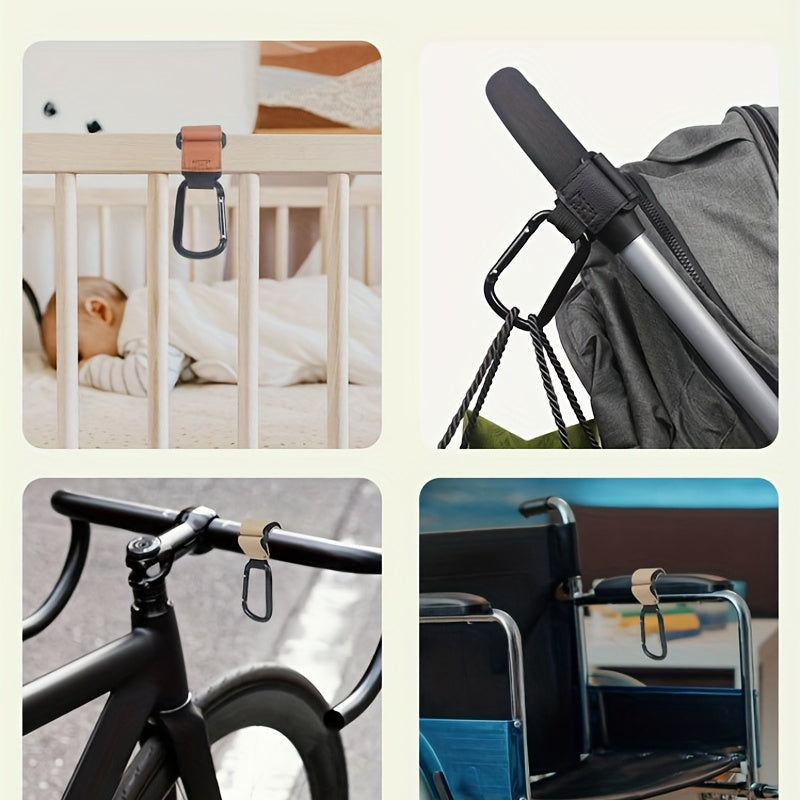 Faux Leather Buckle for Mountain Climbing Electric Bicycles Baby Strollers with Portable Hook