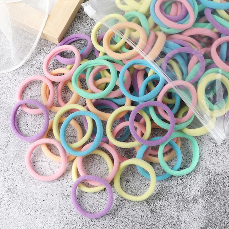 Women Basic Hair Bands 50pcs Elastic Solid Color Hair Accessories