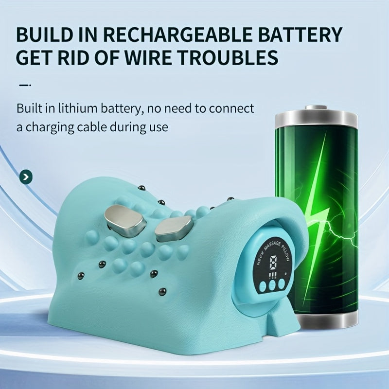 Portable Heated Neck Massager with Acupressure USB Rechargeable for Home Travel