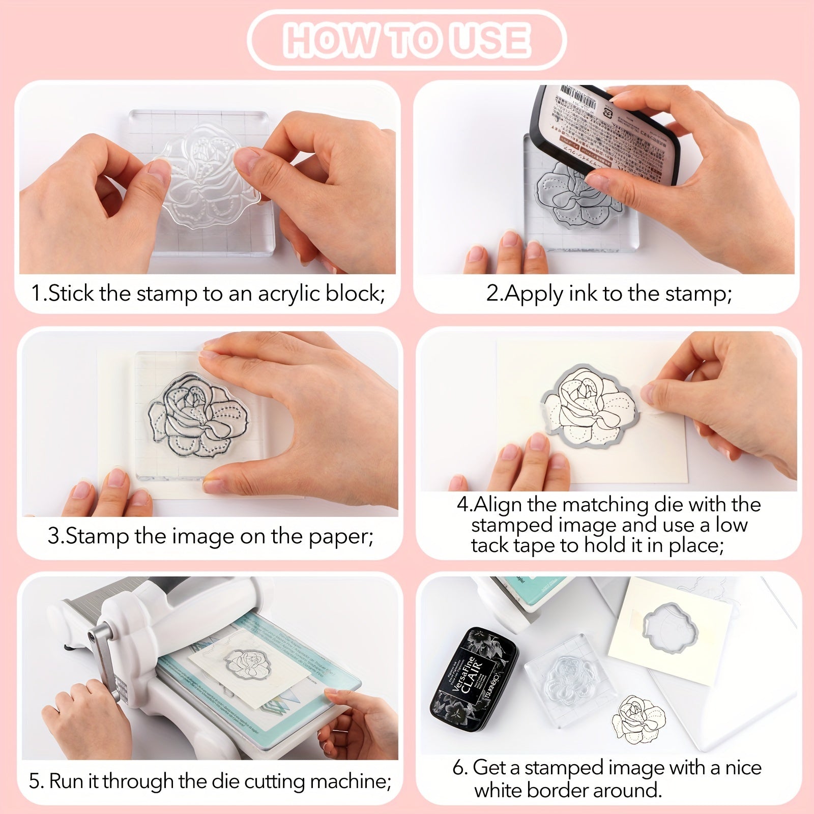 Thank You Messages Clear Stamps Set for DIY Crafts Card Making Scrapbooking