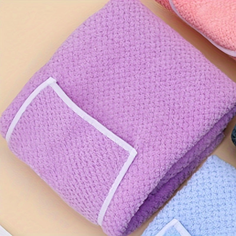 Kids' Microfiber Pineapple Check Shower Towel with Pocket for Boys and Girls