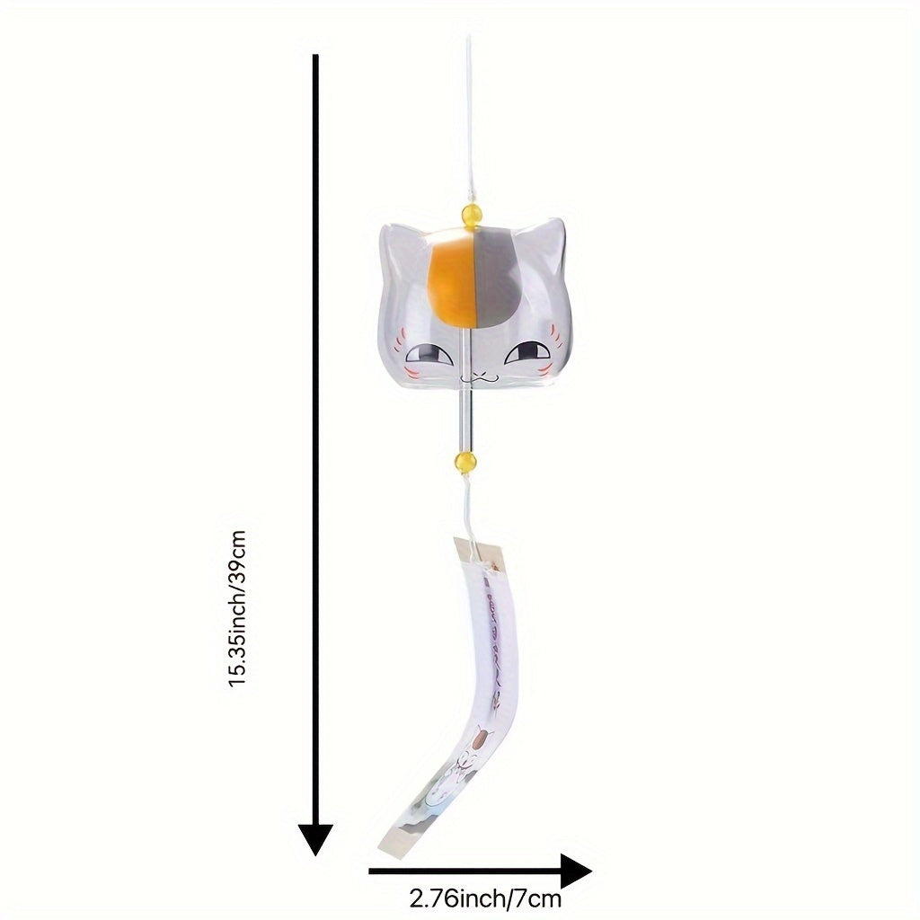 Glass Wind Chime with Animal Print and Cherry Blossom Design for Home Decor
