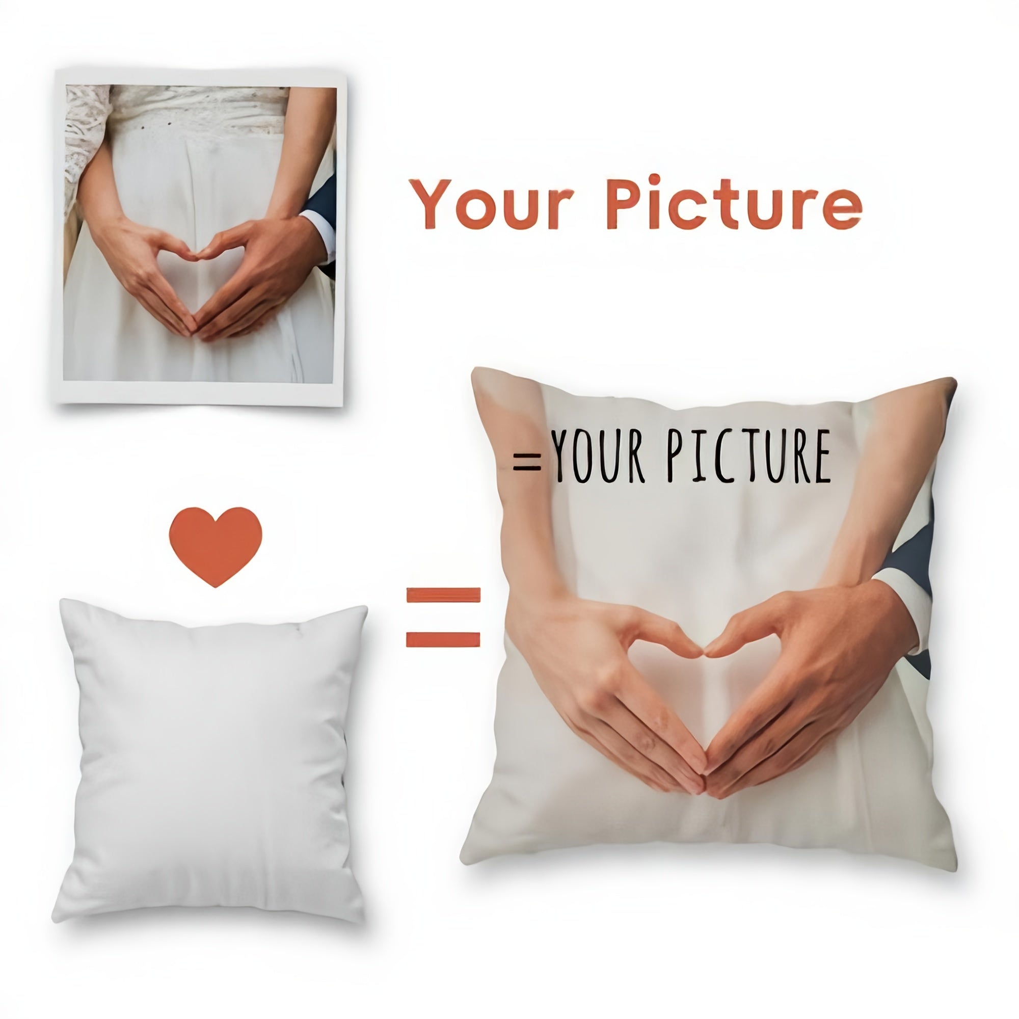 Personalized Photo Pillowcase 45.72 cm Single-Sided Custom Gift for Valentine's Day Weddings and Anniversaries