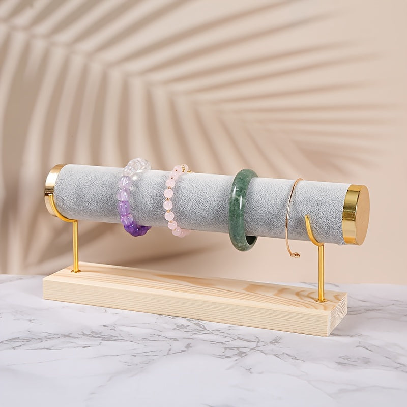 Bracelet Organizer with Removable Tiered Holder and Velvet Display Rack