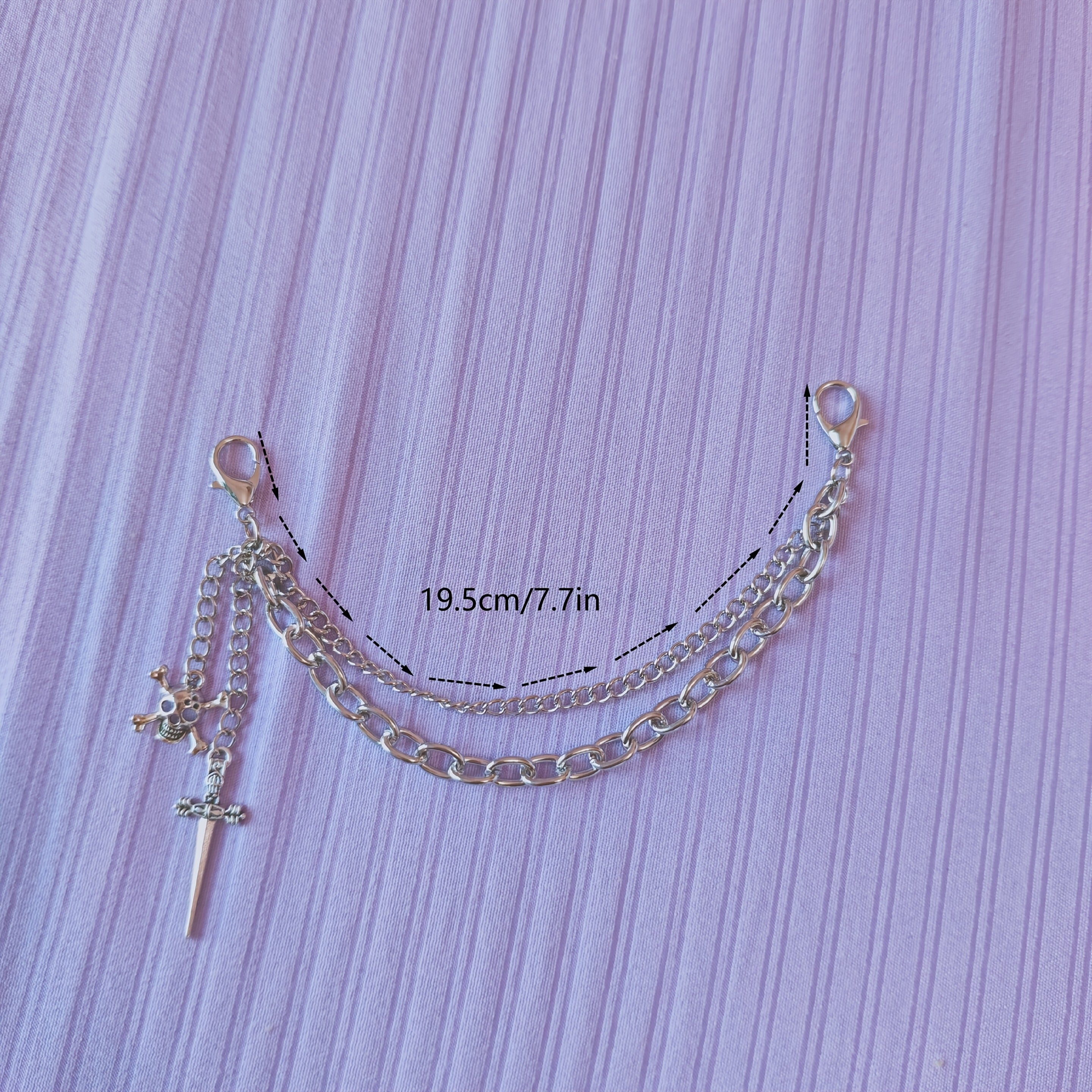 Unisex Gothic Leather Motorcycle Boot Chain Detachable Shoe Decoration