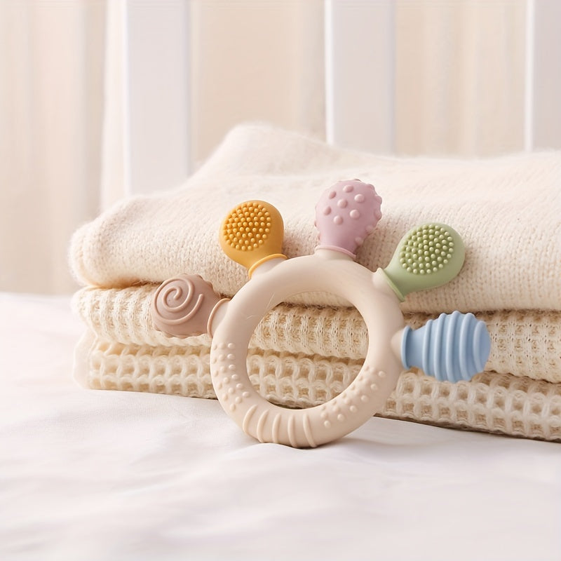 Baby Teether Silicone Cartoon Animal Hand Grip for Teething and Gift