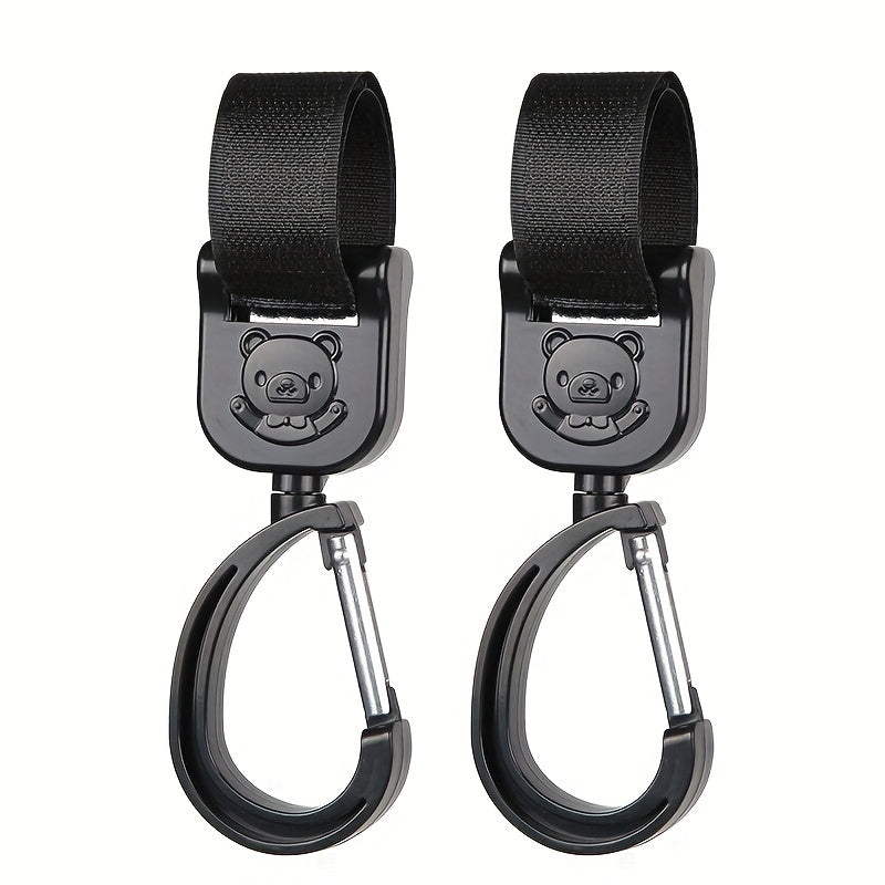 Adjustable Stroller Hooks with 360 Degree Rotation and Detachable Design Plastic