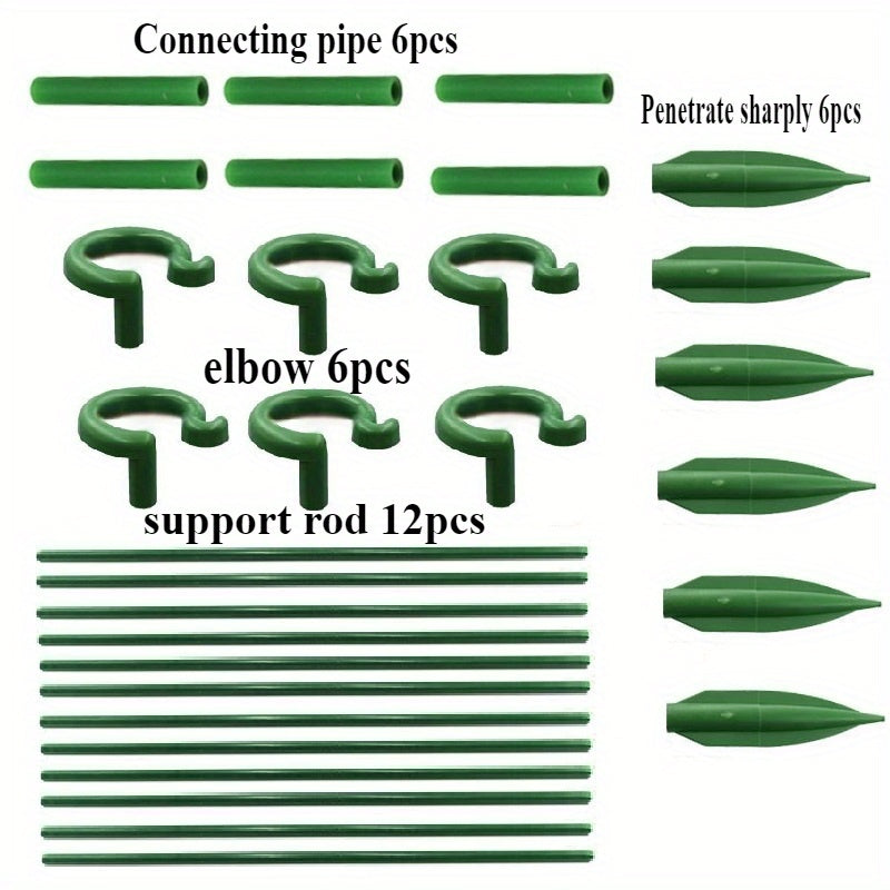 Set of 12 Plastic and Glass Fiber Plant Support Rods for Indoor and Outdoor Potted Plants