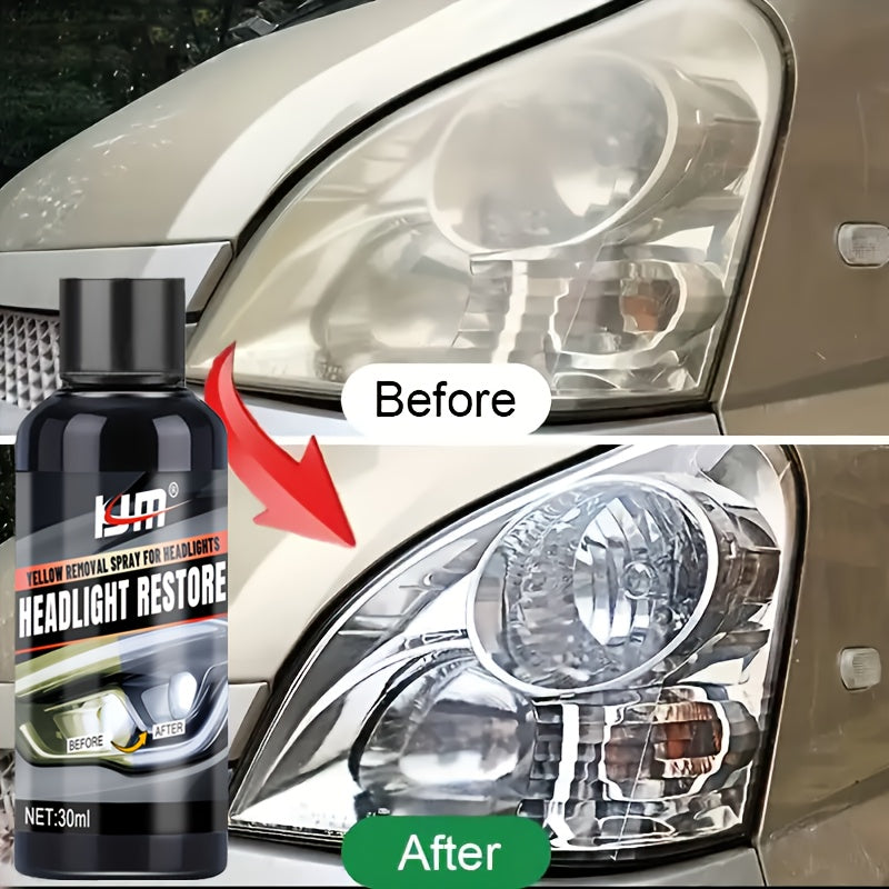 Kit de reparación de faros de coche - Crema pulidora para lentes opacos, amarillentos y oxidados