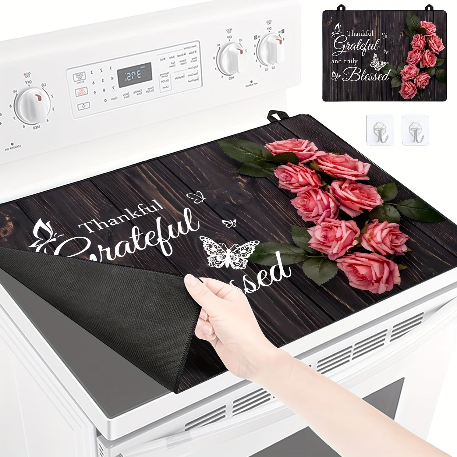 Multipurpose Stove Top Cover 72x52cm Heat-Resistant Non-Slip for Electric and Induction Cooktops