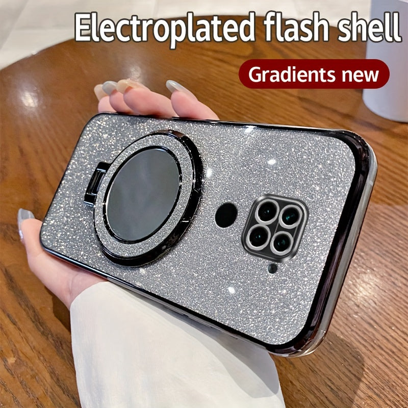 Xiaomi Redmi Note 9 4G himoya qopqog'i, elektroplitalangan qirra, flesh-karta joyi, turuvchi, oynali va zamonaviy yumshoq TPU qoplama