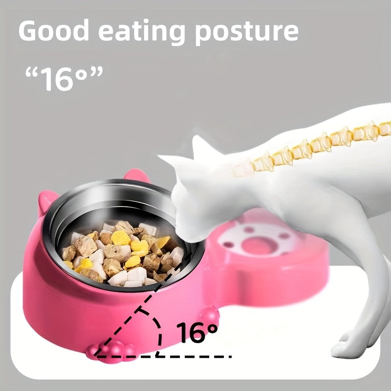 Stainless Steel 2-in-1 Pet Feeder with Automatic Water Dispenser for Cats and Puppies