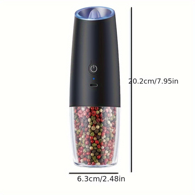 Set of 2 Electric Salt and Pepper Grinders, Rechargeable USB-C, ABS Material