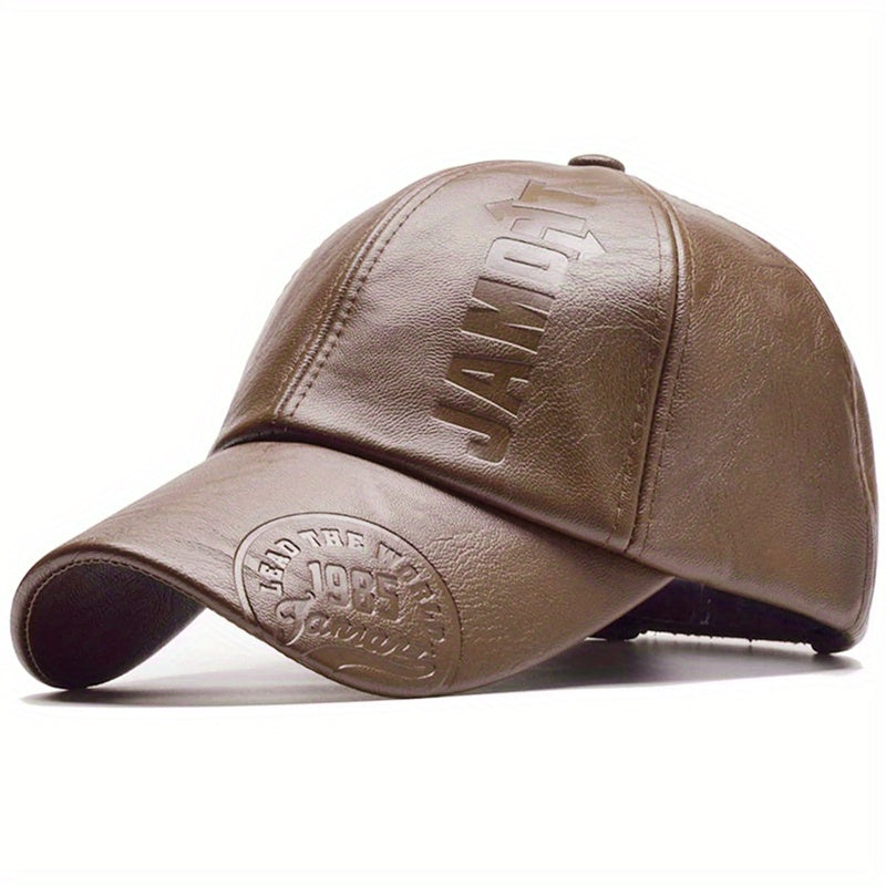 Men's PU Leather Baseball Cap Adjustable Breathable All-Season Gift