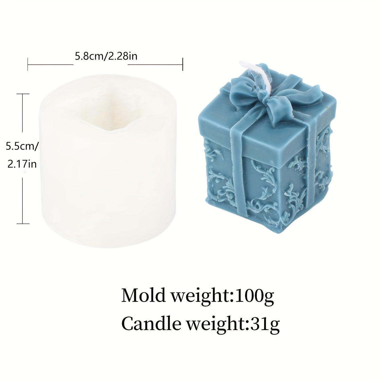 Silicone Mold for Christmas Bow Gift Box 3D Fondant Soap Chocolate Crafts