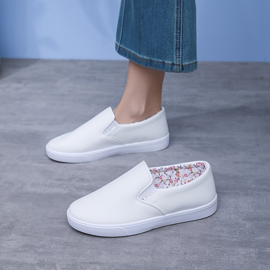 Women's Slip-On Loafers Black Cushioned Rubber Sole Casual Office Footwear