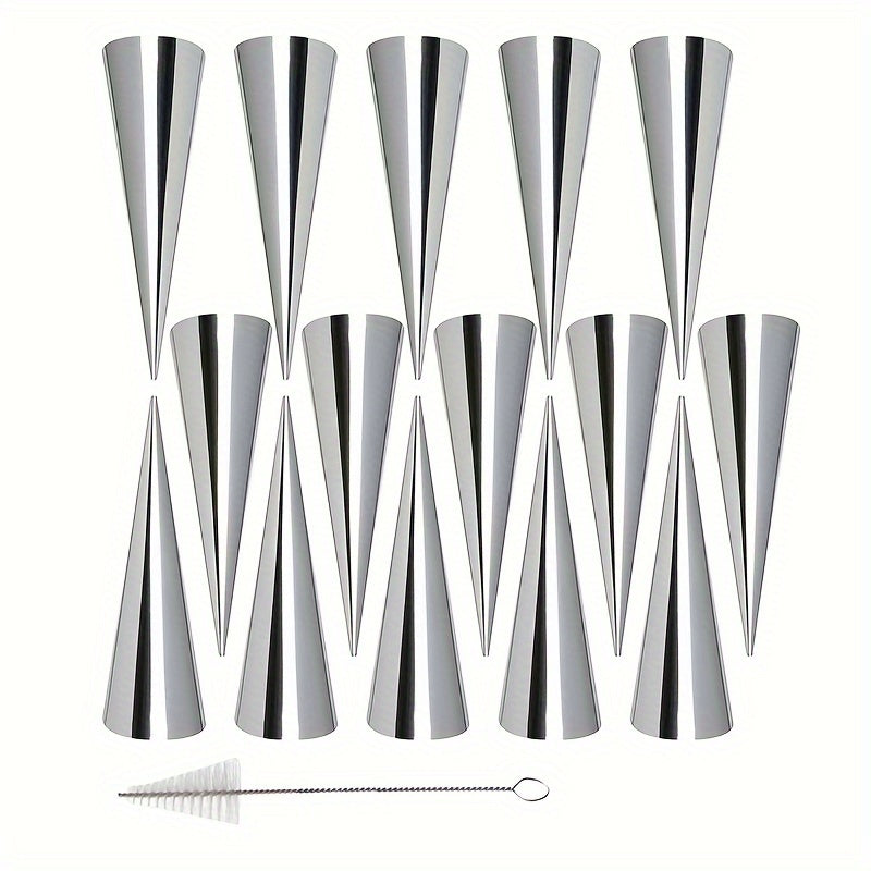 Set of 30 Stainless Steel Cone Molds for Croissants Cannolis and Waffle Cones