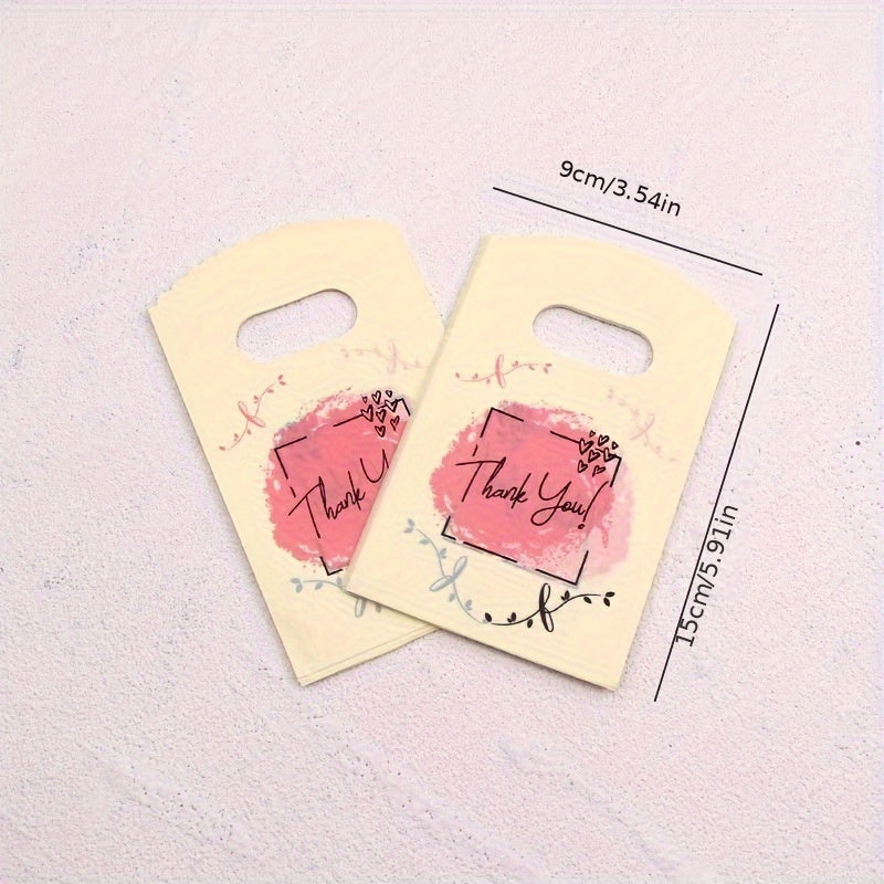 Мини-пластиковые подарочные пакеты с ручками Спасибо за упаковку украшений, сувениры для вечеринок