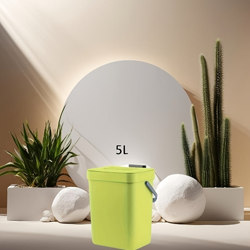 3L/5L Under Sink Trash Can with Lid Leak-Proof Plastic Bin for Kitchen Bathroom Bedroom