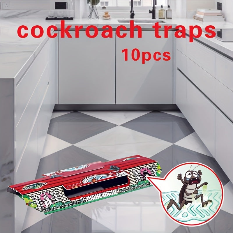 10 trampas para cucarachas, cazadores de plagas, sin electricidad, para interior, cocina, sala de estar, sótano