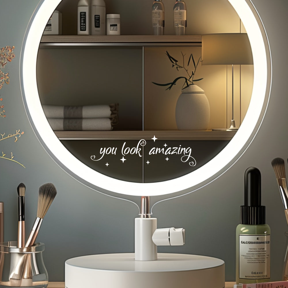 Mirror Decal for Vanity and Bathroom Mirrors 27.94x10.16cm Self-Confidence Boosting Adhesive