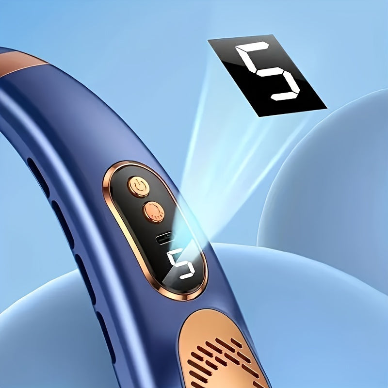 Rechargeable USB Portable Fan with Digital Display, Multiple Speeds, Pink White Blue Black