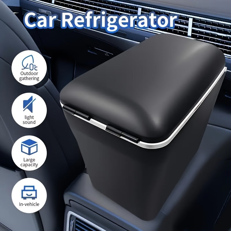 Portable 7.5L Black Car Fridge Cooler with USB for Travel and Camping