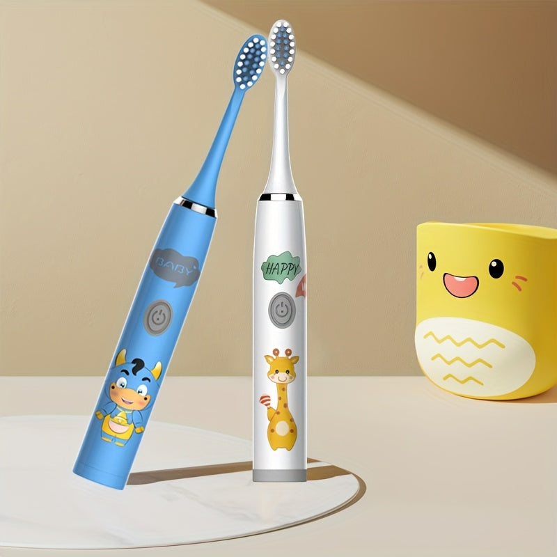 Bolalar multfilmi kiyimidagi kiyik chaqaloq uslubidagi elektr tish cho'tkasi 2 dona IPX7 uzoq batareya