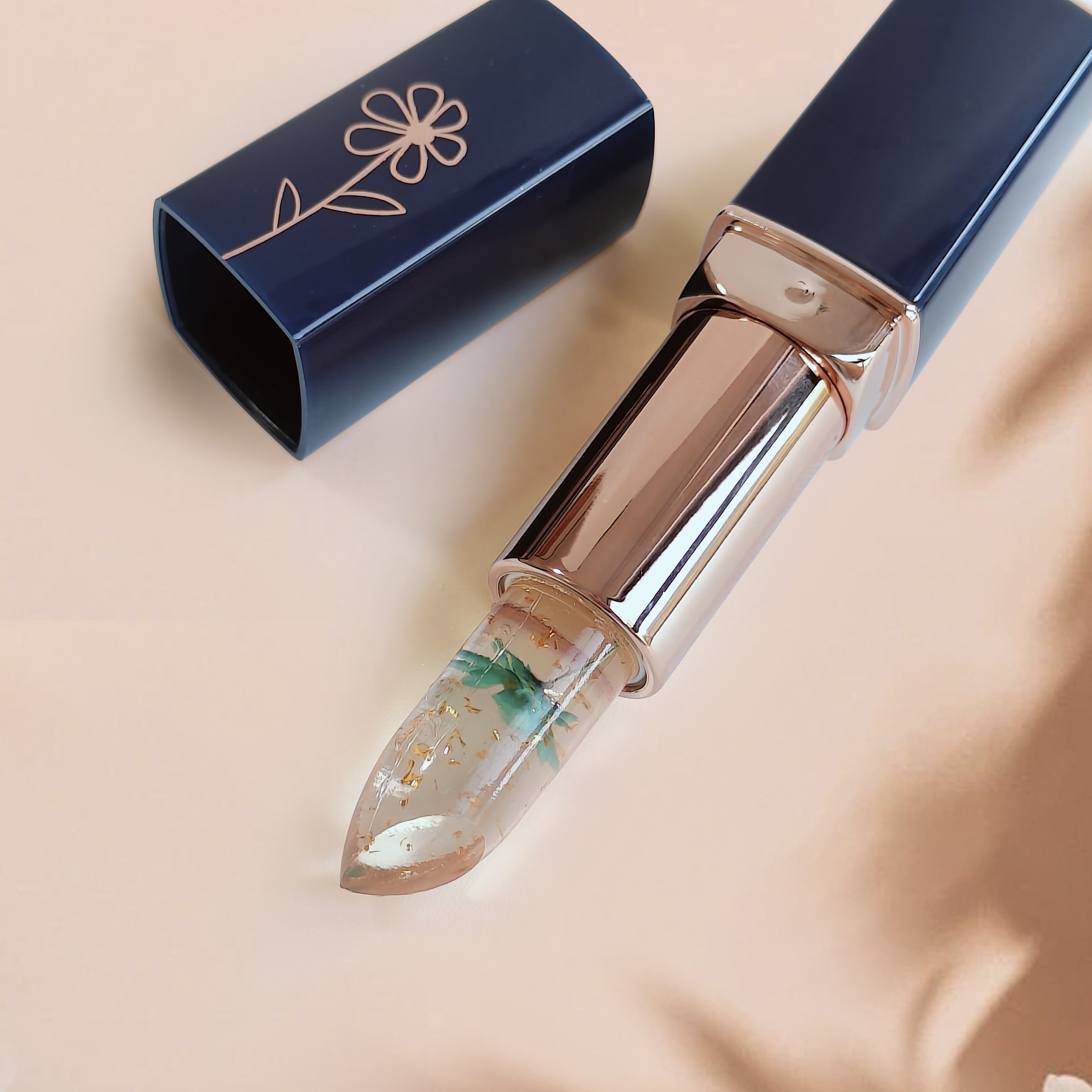 Mujer lápiz labial color cambiador a prueba de agua crema de gel rosa de larga duración