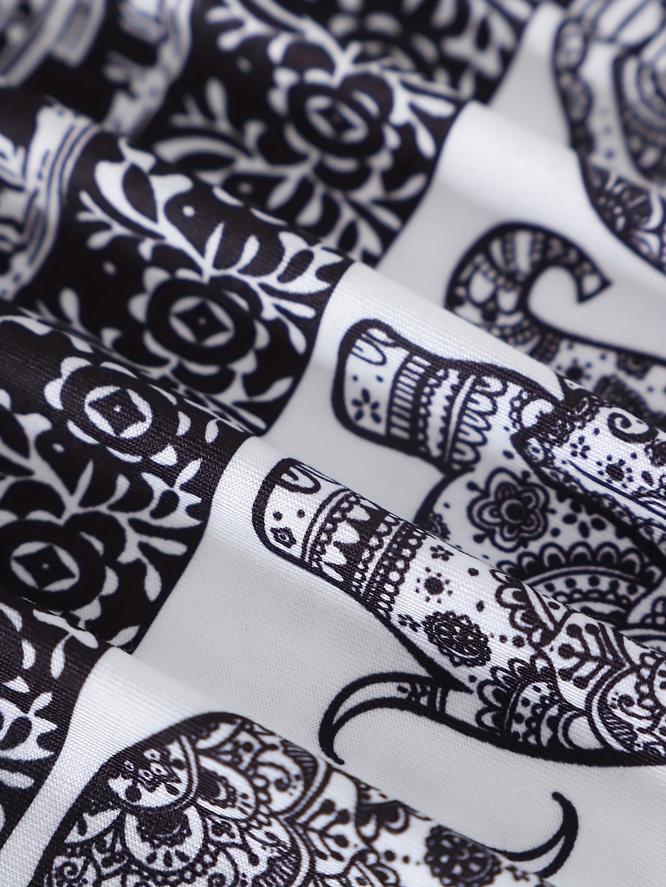 Plus Size Women's Pajama Set Polyester Knit Elephant Print Comfortable Loungewear