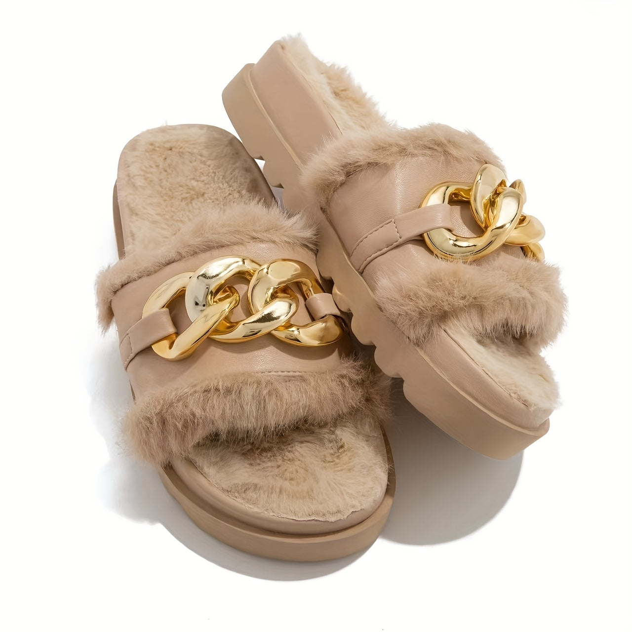 Women's Plush Slip-On Winter Slippers with Cushioned Sole and Non-Slip Backstrap