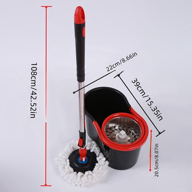 Dual-Drive Spin Mop and Bucket Set for Wet and Dry Floor Cleaning