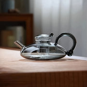 High Borosilicate Heat-Resistant Glass Teapot for Brewing Tea on Open Flames and Stoves